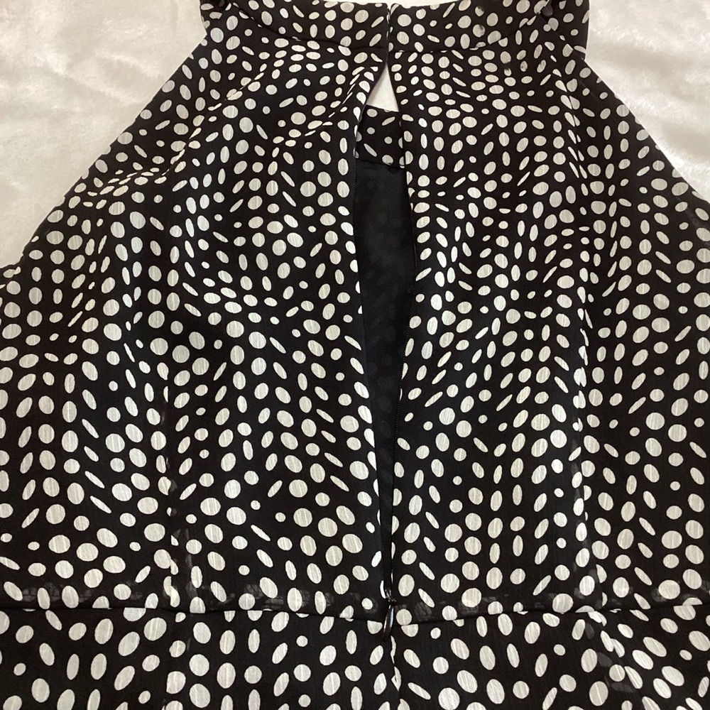 Tommy Hilfiger Polka Dot Maxi Dress Black White Size 8 Sleeveless No Belt - Picture 6 of 10